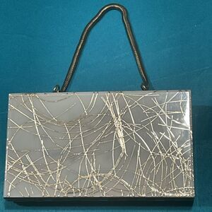 Vintage 1950s Compact Purse Vanity Set Lucite Confetti All Original